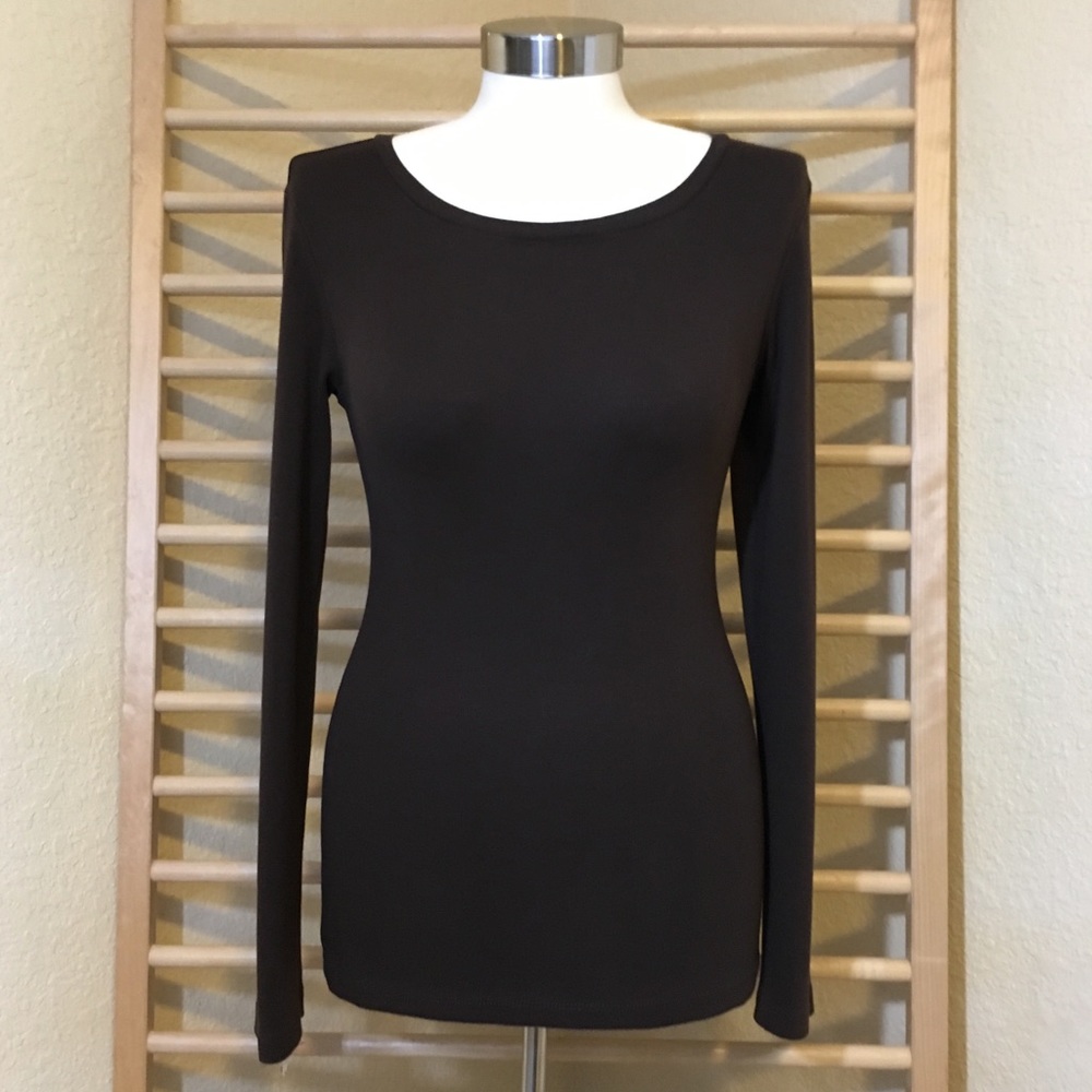 J. Crew Long sleeve Brown/Expresso Tee/Top cotton
